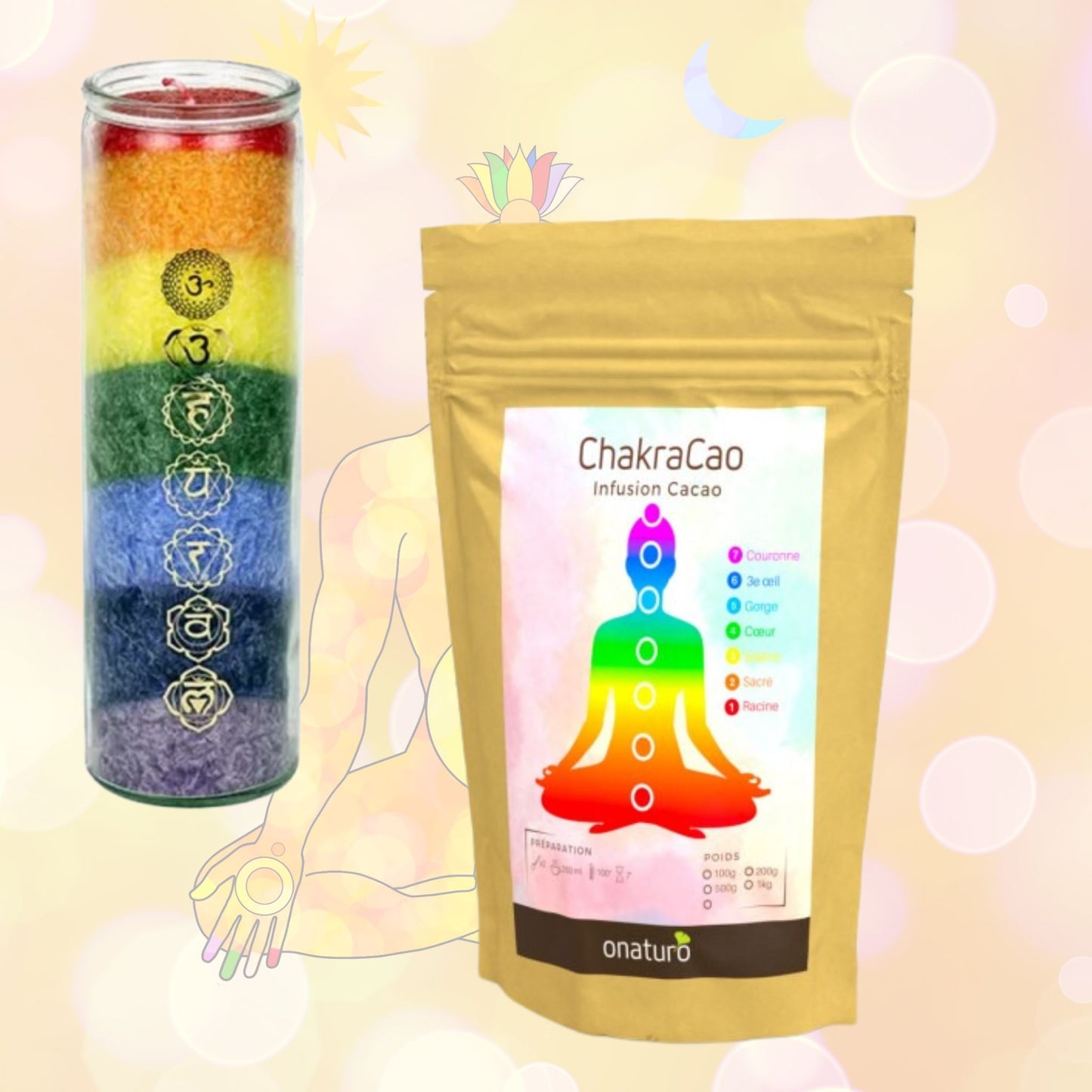Bougie 7 Chakras – Chèvrefeuille et Cèdre